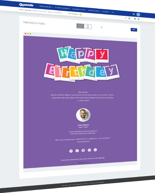 E-mail marketing - Narodeninový e-mail