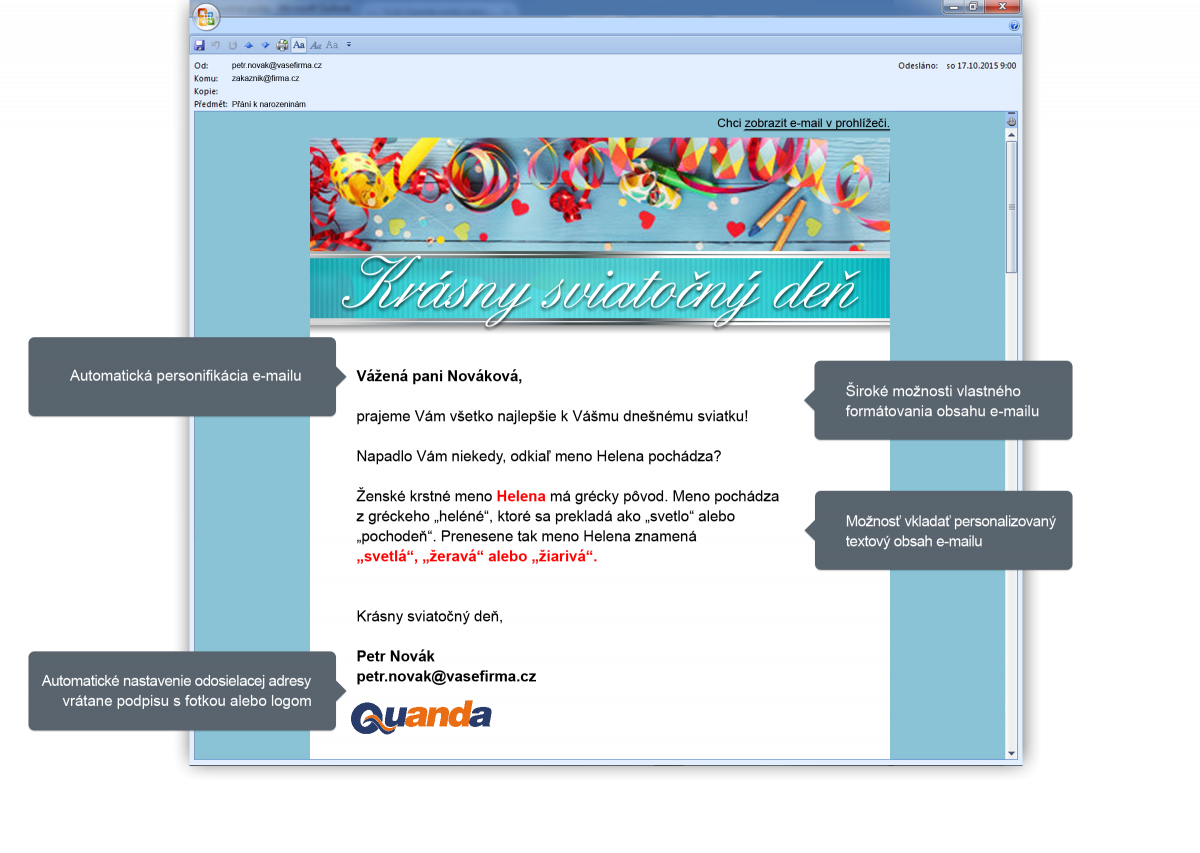 E-mail marketing | Automatická kampaň menín a sviatkov